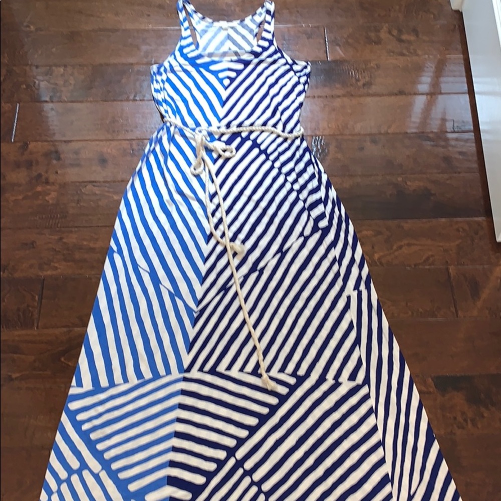 Loft blue/white maxi dress